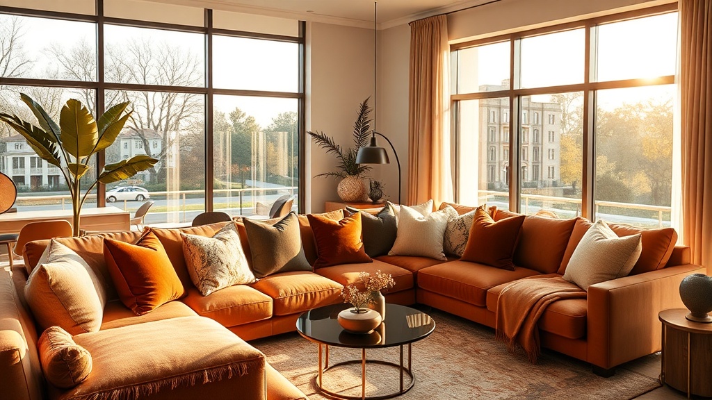 Luxe woonkamer met sierkussens
