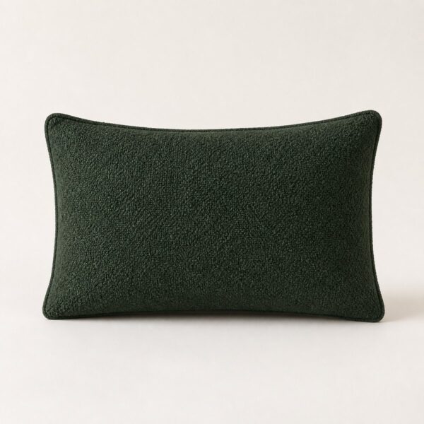 Chenille sierkussenhoes donkergroen 30 x 50 cm - productfoto