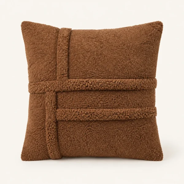 Caramel wollook sierkussenhoes, 45 x 45 cm