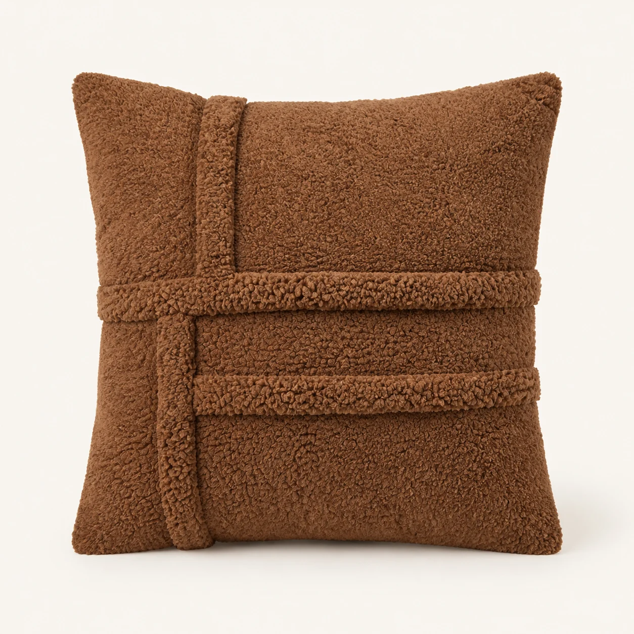 Caramel wollook sierkussenhoes, 45 x 45 cm