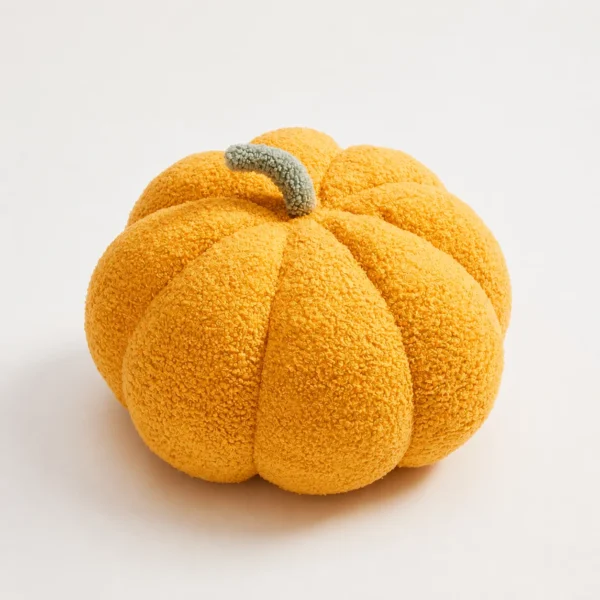 Pompoenvorm sierkussen oker, 35 cm